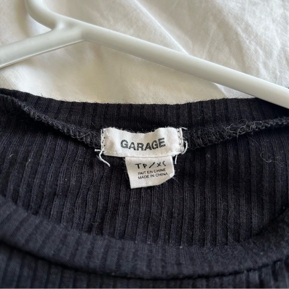 Garage Black Long Sleeve Tie Top - Picture 2 of 4